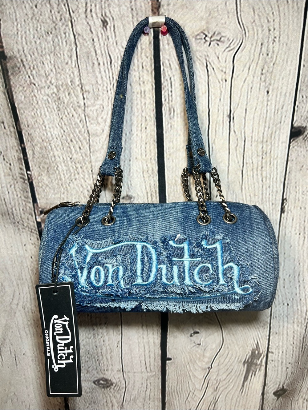 Von Dutch Denim Mini Shoulder Bag in Light Blue